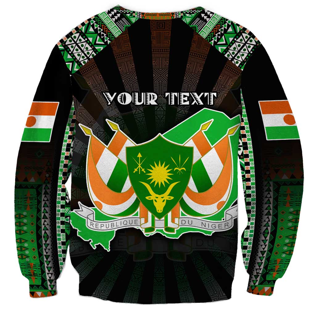 Personalized Niger Roots Sweatshirt African Map in Fingerprint and Tribal Colors