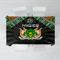 Niger Roots Tablecloth African Map in Fingerprint and Tribal Colors