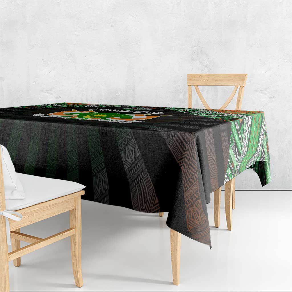Niger Roots Tablecloth African Map in Fingerprint and Tribal Colors