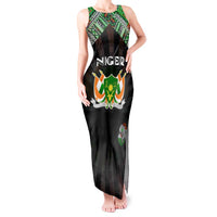 Personalized Niger Roots Tank Maxi Dress African Map in Fingerprint and Tribal Colors