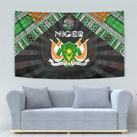 Niger Roots Tapestry African Map in Fingerprint and Tribal Colors