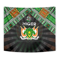 Niger Roots Tapestry African Map in Fingerprint and Tribal Colors