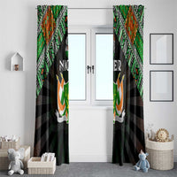 Niger Roots Window Curtain African Map in Fingerprint and Tribal Colors