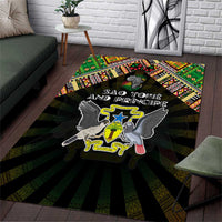 Sao Tome and Principe Roots Area Rug African Map in Fingerprint and Tribal Colors