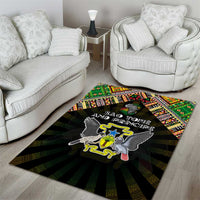 Sao Tome and Principe Roots Area Rug African Map in Fingerprint and Tribal Colors