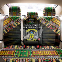 Sao Tome and Principe Roots Back Car Seat Cover African Map in Fingerprint and Tribal Colors