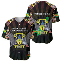 Personalized Sao Tome and Principe Roots Baseball Jersey African Map in Fingerprint and Tribal Colors