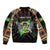 Personalized Sao Tome and Principe Roots Bomber Jacket African Map in Fingerprint and Tribal Colors