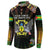 Personalized Sao Tome and Principe Roots Button Sweatshirt African Map in Fingerprint and Tribal Colors