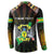 Personalized Sao Tome and Principe Roots Button Sweatshirt African Map in Fingerprint and Tribal Colors