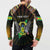 Personalized Sao Tome and Principe Roots Button Sweatshirt African Map in Fingerprint and Tribal Colors