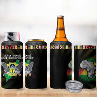 Sao Tome and Principe Roots 4 in 1 Can Cooler Tumbler African Map in Fingerprint and Tribal Colors