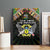 Sao Tome and Principe Roots Canvas Wall Art African Map in Fingerprint and Tribal Colors