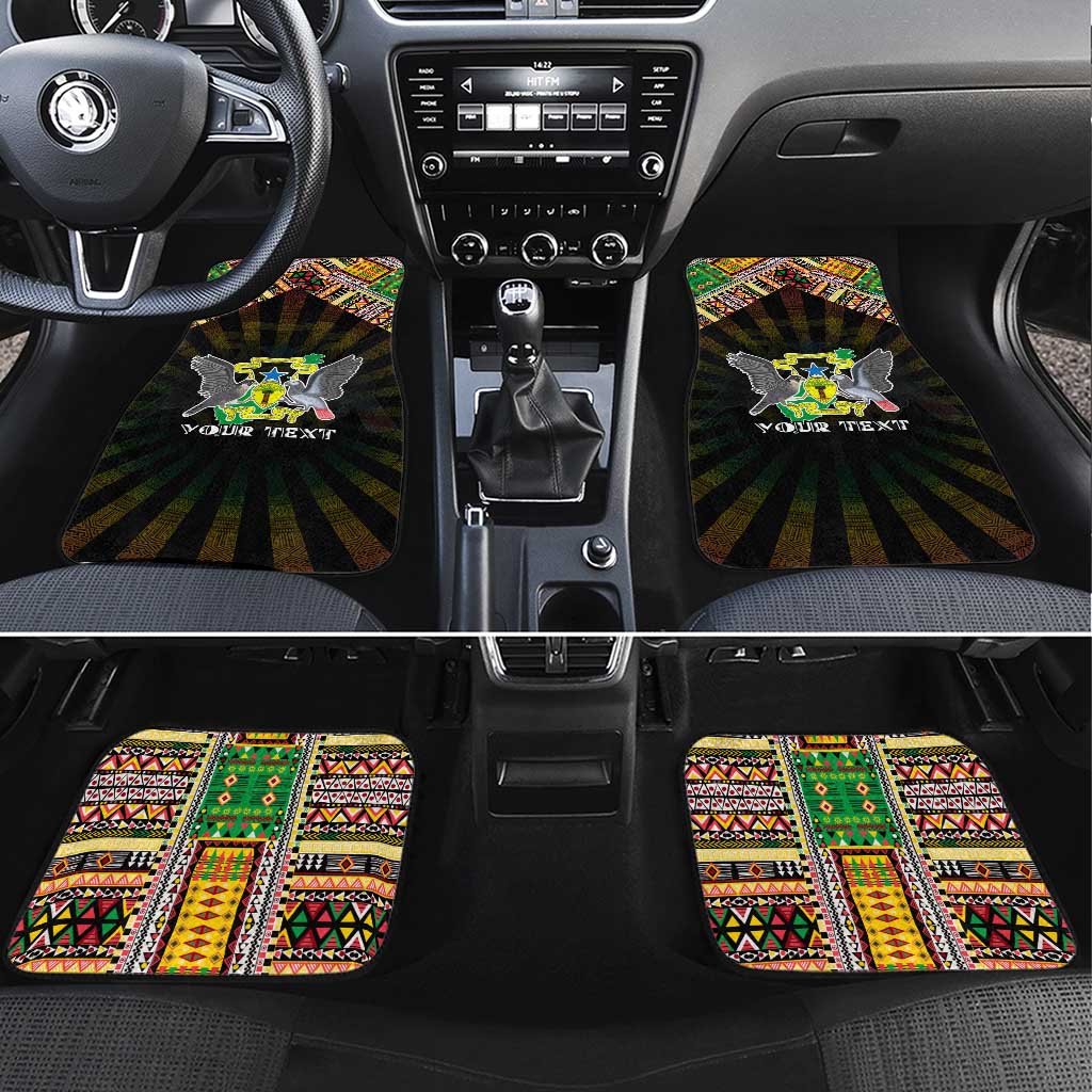 Sao Tome and Principe Roots Car Mats African Map in Fingerprint and Tribal Colors
