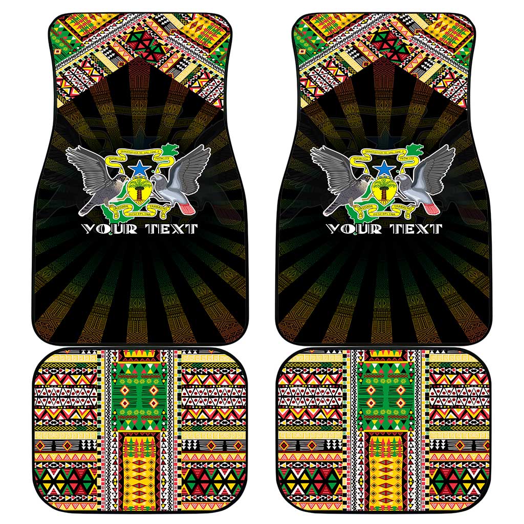Sao Tome and Principe Roots Car Mats African Map in Fingerprint and Tribal Colors