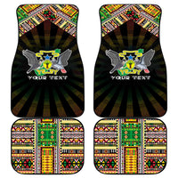 Sao Tome and Principe Roots Car Mats African Map in Fingerprint and Tribal Colors