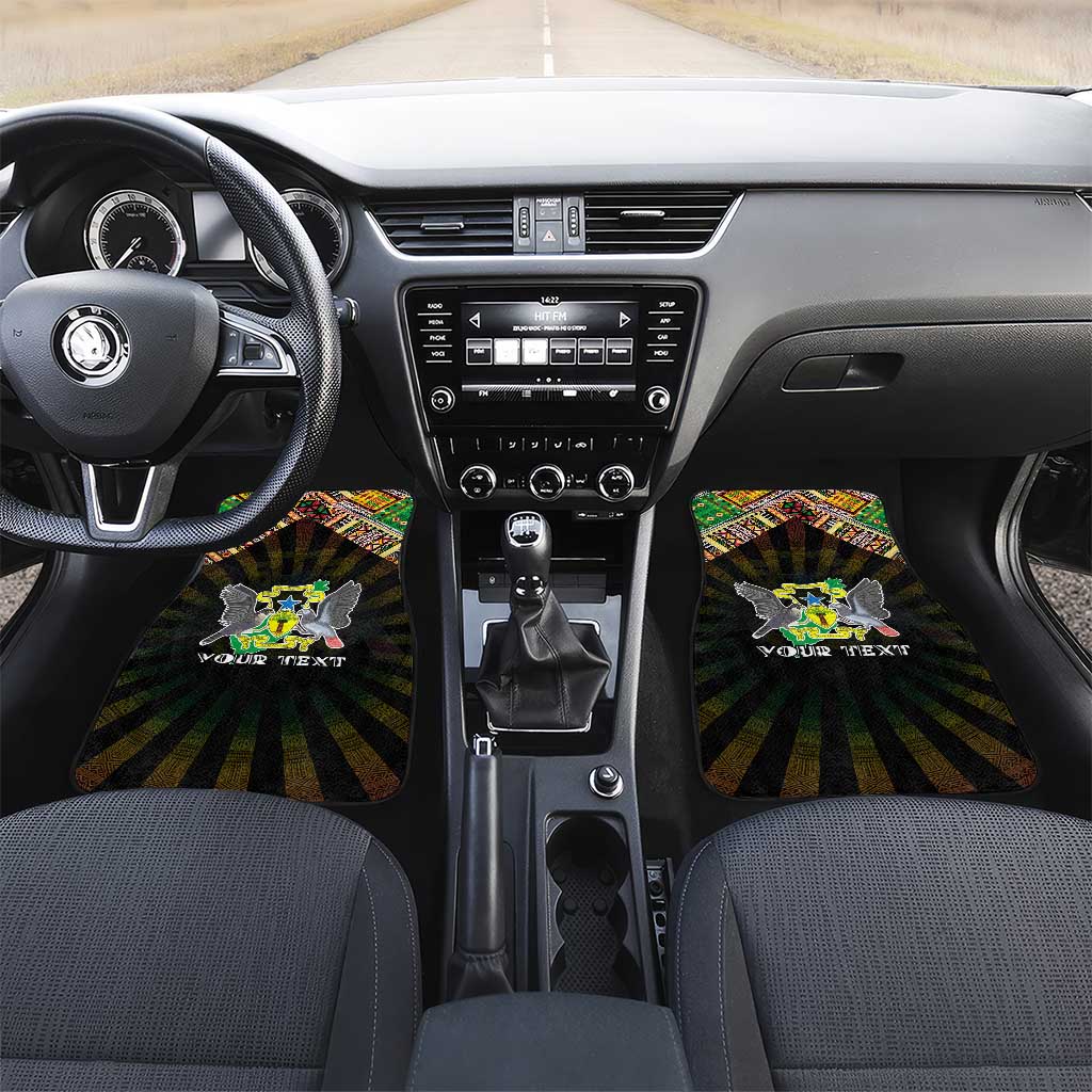 Sao Tome and Principe Roots Car Mats African Map in Fingerprint and Tribal Colors