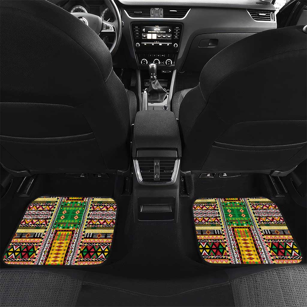Sao Tome and Principe Roots Car Mats African Map in Fingerprint and Tribal Colors