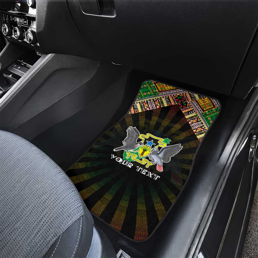 Sao Tome and Principe Roots Car Mats African Map in Fingerprint and Tribal Colors