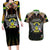 Personalized Sao Tome and Principe Roots Couples Matching Long Sleeve Bodycon Dress and Hawaiian Shirt African Map in Fingerprint and Tribal Colors