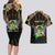 Personalized Sao Tome and Principe Roots Couples Matching Long Sleeve Bodycon Dress and Hawaiian Shirt African Map in Fingerprint and Tribal Colors