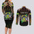 Personalized Sao Tome and Principe Roots Couples Matching Long Sleeve Bodycon Dress and Long Sleeve Button Shirt African Map in Fingerprint and Tribal Colors