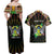 Personalized Sao Tome and Principe Roots Couples Matching Off Shoulder Maxi Dress and Hawaiian Shirt African Map in Fingerprint and Tribal Colors