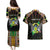 Personalized Sao Tome and Principe Roots Couples Matching Puletasi and Hawaiian Shirt African Map in Fingerprint and Tribal Colors