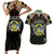 Personalized Sao Tome and Principe Roots Couples Matching Short Sleeve Bodycon Dress and Hawaiian Shirt African Map in Fingerprint and Tribal Colors