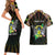 Personalized Sao Tome and Principe Roots Couples Matching Short Sleeve Bodycon Dress and Hawaiian Shirt African Map in Fingerprint and Tribal Colors