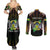 Personalized Sao Tome and Principe Roots Couples Matching Summer Maxi Dress and Long Sleeve Button Shirt African Map in Fingerprint and Tribal Colors