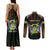 Personalized Sao Tome and Principe Roots Couples Matching Tank Maxi Dress and Long Sleeve Button Shirt African Map in Fingerprint and Tribal Colors