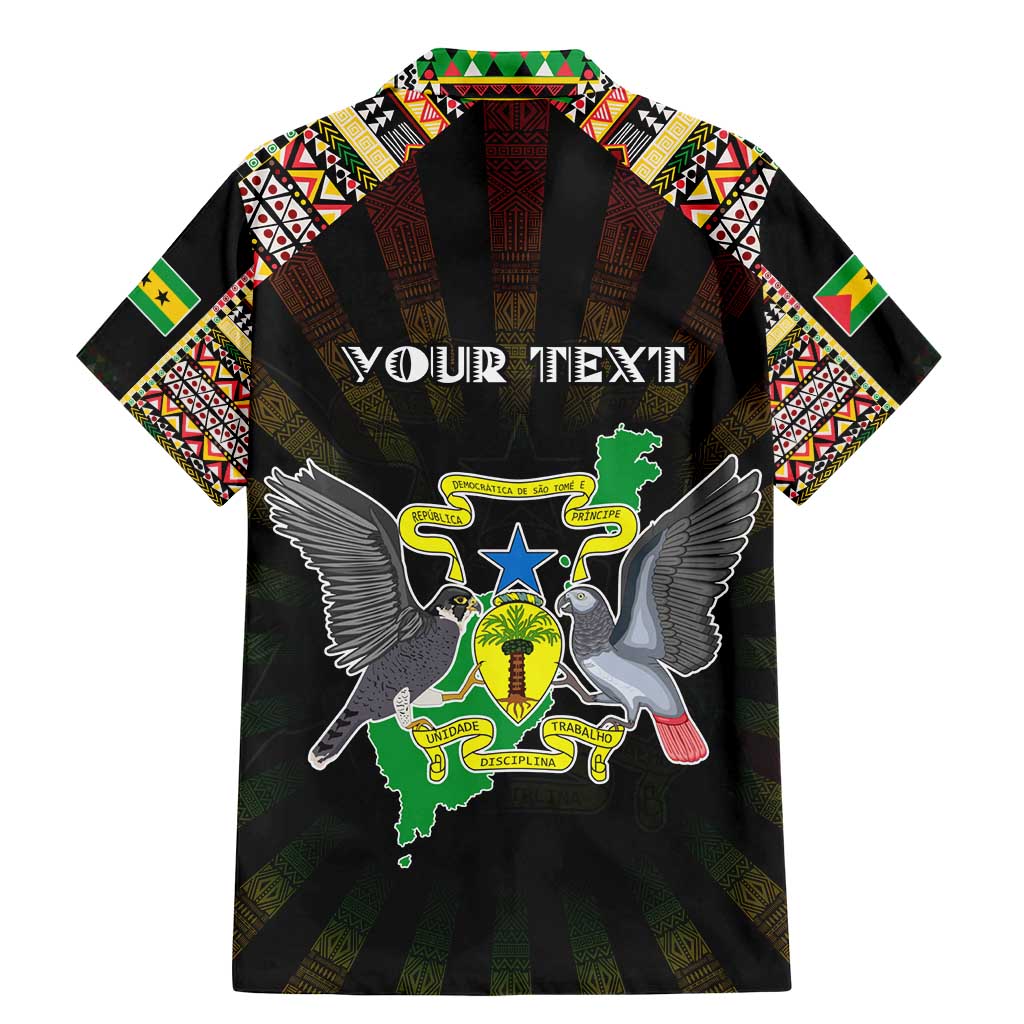 Personalized Sao Tome and Principe Roots Family Matching Mermaid Dress and Hawaiian Shirt African Map in Fingerprint and Tribal Colors