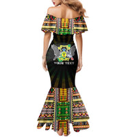 Personalized Sao Tome and Principe Roots Family Matching Mermaid Dress and Hawaiian Shirt African Map in Fingerprint and Tribal Colors