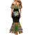 Personalized Sao Tome and Principe Roots Family Matching Mermaid Dress and Hawaiian Shirt African Map in Fingerprint and Tribal Colors
