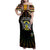 Personalized Sao Tome and Principe Roots Family Matching Off Shoulder Maxi Dress and Hawaiian Shirt African Map in Fingerprint and Tribal Colors