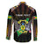 Personalized Sao Tome and Principe Roots Family Matching Puletasi and Hawaiian Shirt African Map in Fingerprint and Tribal Colors