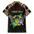 Personalized Sao Tome and Principe Roots Family Matching Short Sleeve Bodycon Dress and Hawaiian Shirt African Map in Fingerprint and Tribal Colors