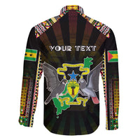 Personalized Sao Tome and Principe Roots Family Matching Short Sleeve Bodycon Dress and Hawaiian Shirt African Map in Fingerprint and Tribal Colors