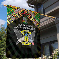 Sao Tome and Principe Roots Garden Flag African Map in Fingerprint and Tribal Colors