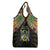 Sao Tome and Principe Roots Grocery Bag African Map in Fingerprint and Tribal Colors