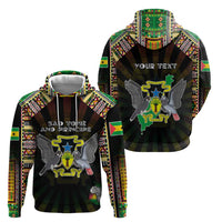 Personalized Sao Tome and Principe Roots Hoodie African Map in Fingerprint and Tribal Colors