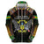 Personalized Sao Tome and Principe Roots Hoodie African Map in Fingerprint and Tribal Colors