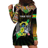 Personalized Sao Tome and Principe Roots Hoodie Dress African Map in Fingerprint and Tribal Colors