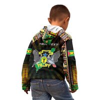 Personalized Sao Tome and Principe Roots Kid Hoodie African Map in Fingerprint and Tribal Colors