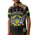 Personalized Sao Tome and Principe Roots Kid Polo Shirt African Map in Fingerprint and Tribal Colors
