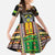 Personalized Sao Tome and Principe Roots Kid Short Sleeve Dress African Map in Fingerprint and Tribal Colors