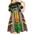 Personalized Sao Tome and Principe Roots Kid Short Sleeve Dress African Map in Fingerprint and Tribal Colors