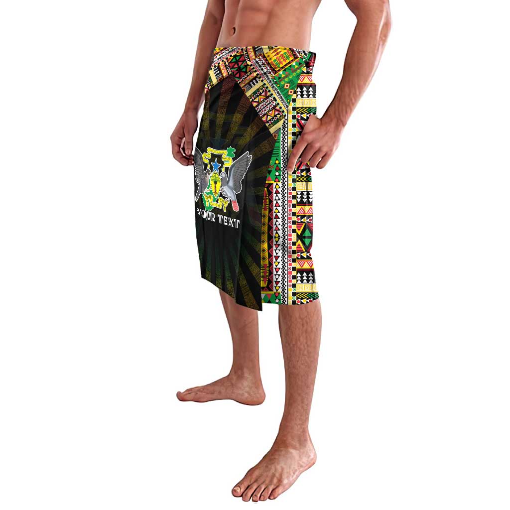 Personalized Sao Tome and Principe Roots Lavalava African Map in Fingerprint and Tribal Colors