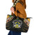 Sao Tome and Principe Roots Leather Tote Bag African Map in Fingerprint and Tribal Colors
